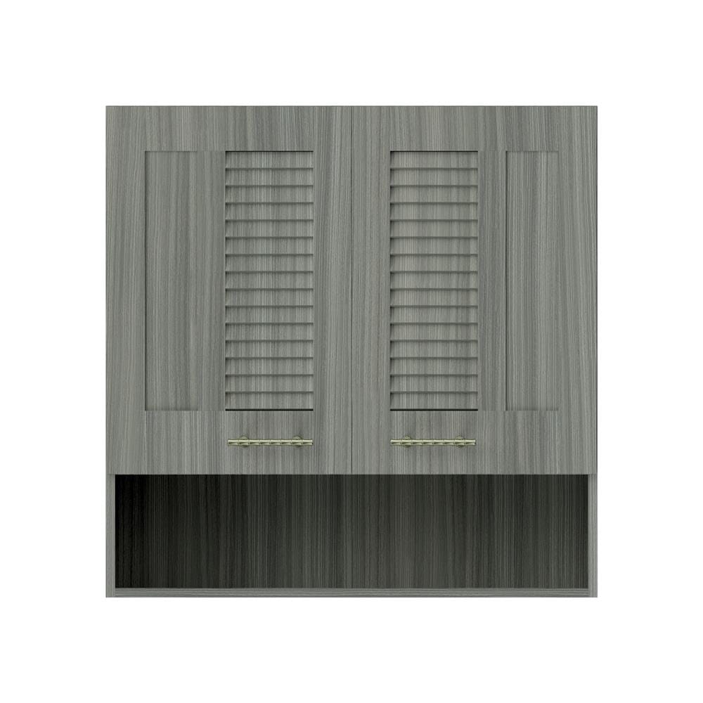 ตู้แขวนคู่เกล็ดผสมพร้อมชั้นโล่ง JUPITER GLORY LIGHT 80x80 ซม. สีเทา