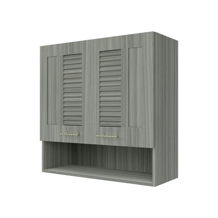 ตู้แขวนคู่เกล็ดผสมพร้อมชั้นโล่ง JUPITER GLORY LIGHT 80x80 ซม. สีเทา