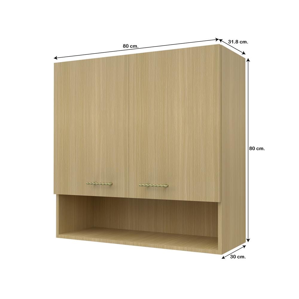 ตู้แขวนคู่บานทึบพร้อมชั้นโล่ง JUPITER MINERVA 80x80 ซม. สีน้ำตาล