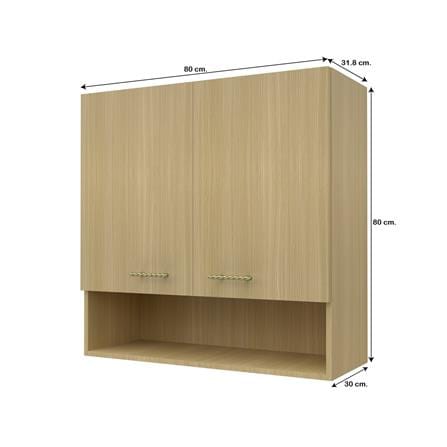 ตู้แขวนคู่บานทึบพร้อมชั้นโล่ง JUPITER MINERVA 80x80 ซม. สีน้ำตาล_4
