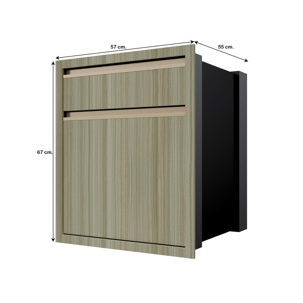 ตู้ลิ้นชัก 2 ชั้น JUPITER SILKY TEAK 57x67 ซม. สีน้ำตาล