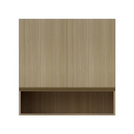 ตู้แขวนคู่บานทึบพร้อมชั้นโล่ง JUPITER SILKY WOODS 80x80 ซม. สีน้ำตาล_1