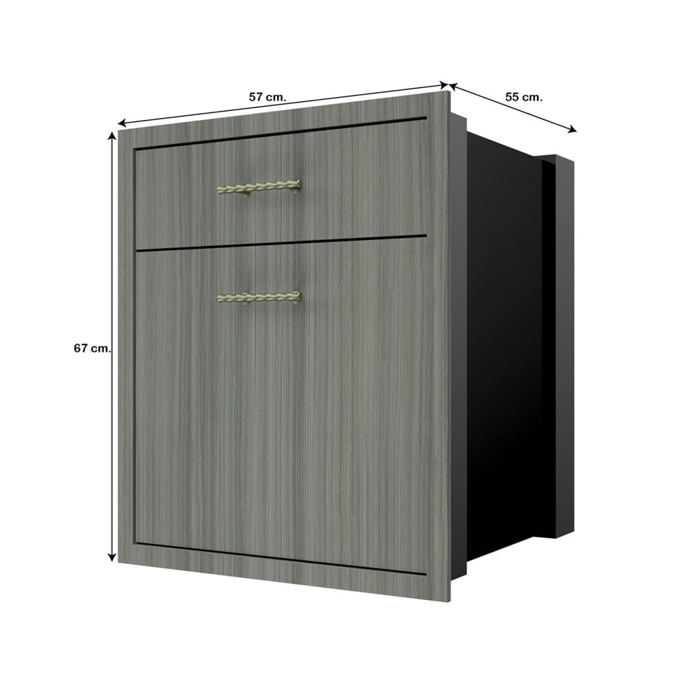 ตู้ลิ้นชัก 2 ชั้น JUPITER GLORY LIGHT 57x67 ซม. สีเทา