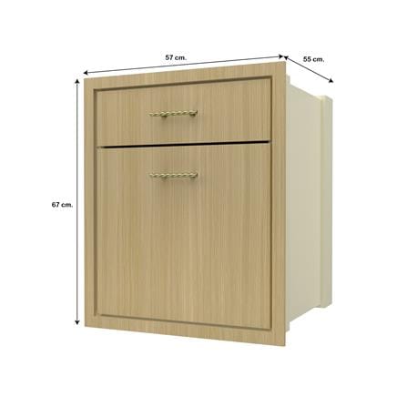 ตู้ลิ้นชัก 2 ชั้น JUPITER MINERVA 57x67 ซม. สีน้ำตาล_4