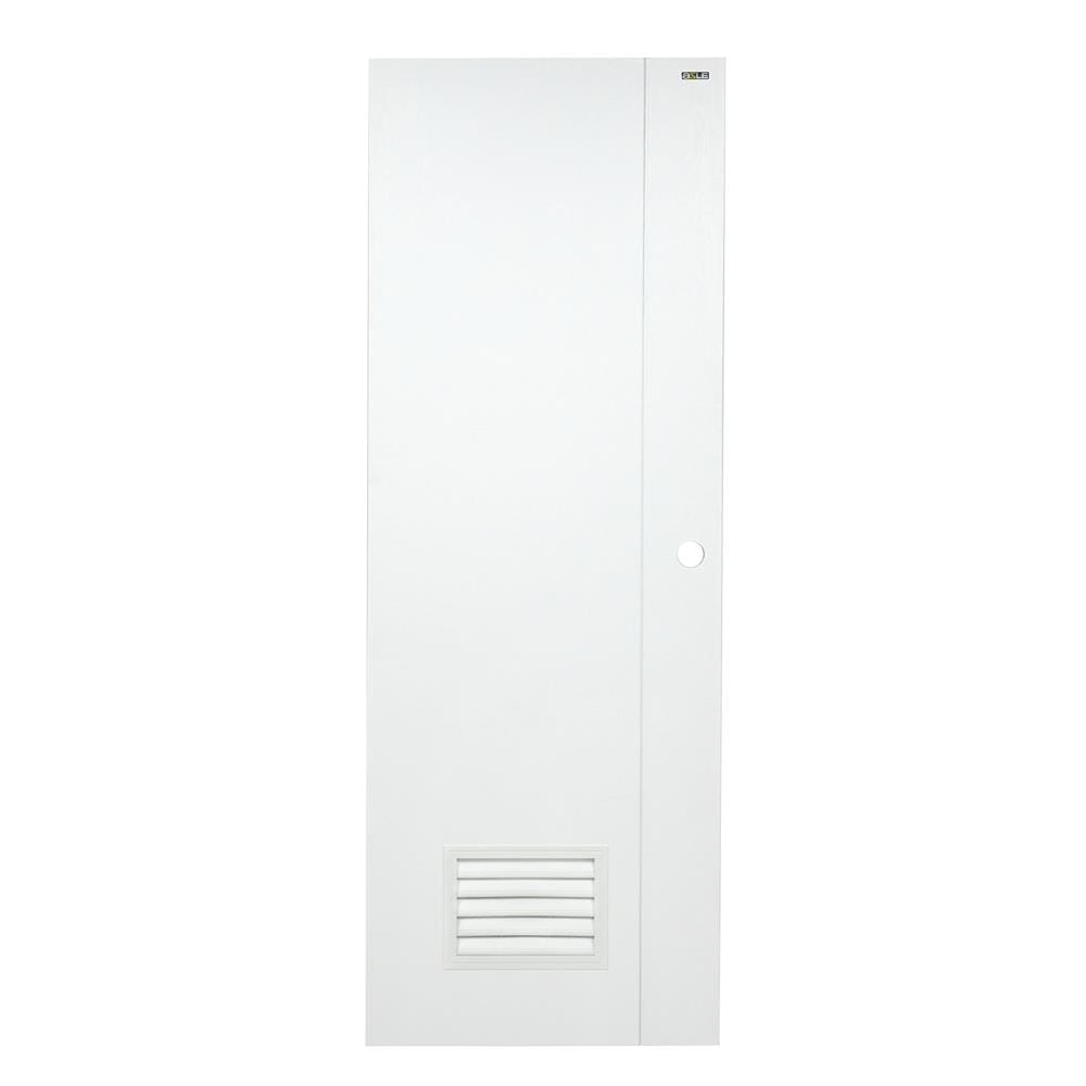 ประตูห้องน้ำ UPVC AZLE PSW2 เกล็ดล่าง 70X200 ซม. สีขาว เจาะลูกบิด