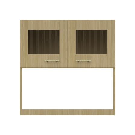 ตู้แขวนคว่ำจานบานกระจก JUPITER MINERVA 80x80 ซม. สีน้ำตาล_1