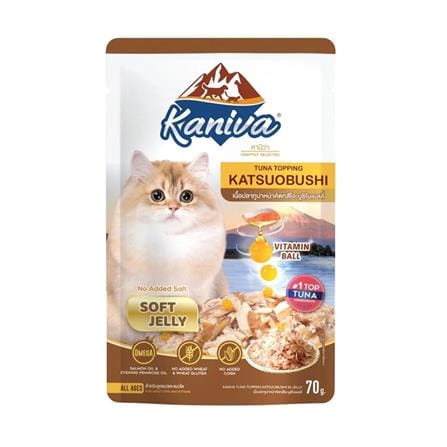 อาหารเปียกแมว KANIVA TUNA TOPPING KATSUOBUSHI 70 ก._0