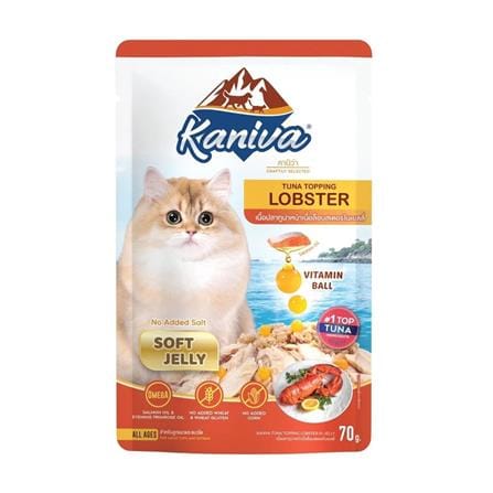 อาหารเปียกแมว KANIVA TUNA TOPPING LOBSTER POUCH 70 กรัม
