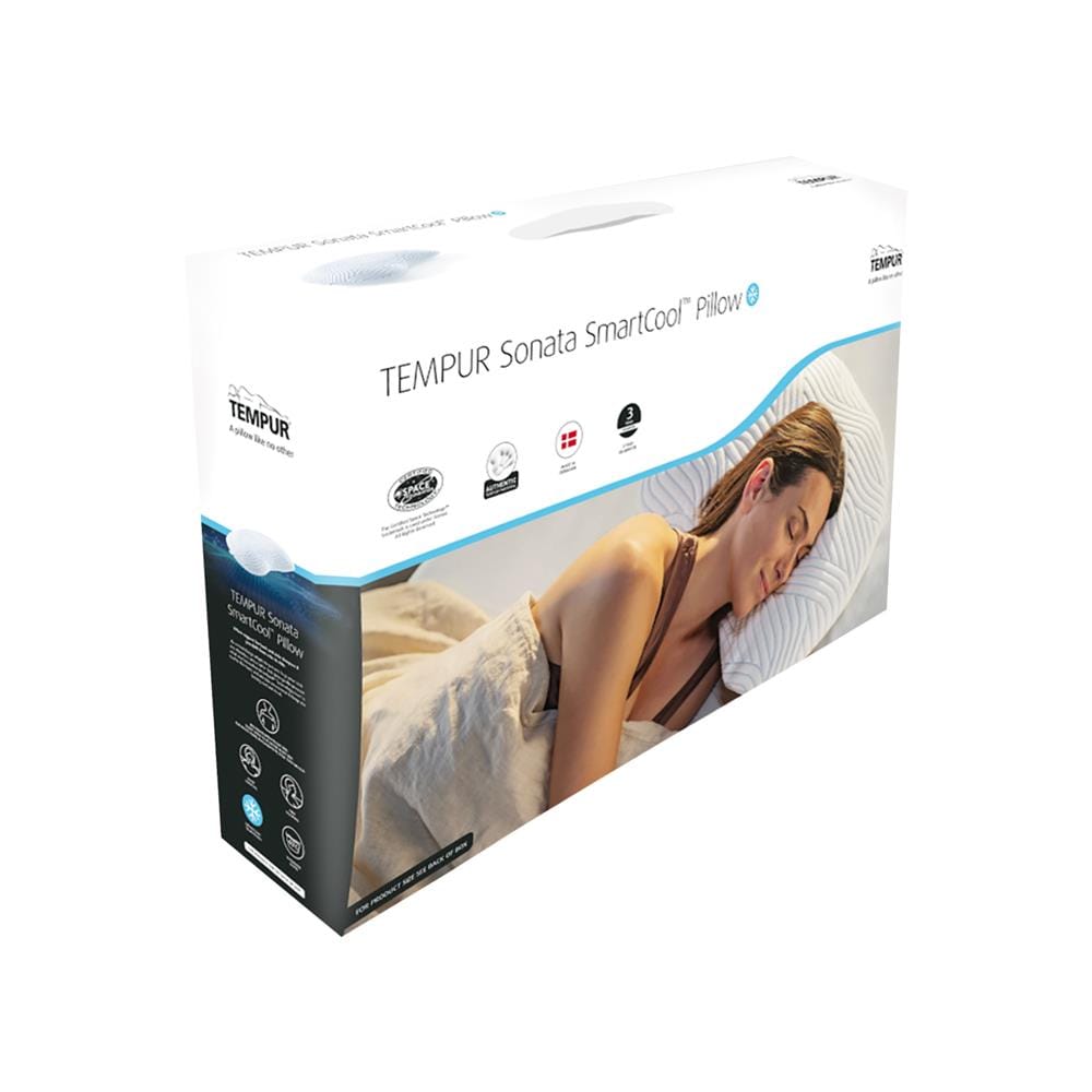 หมอนสุขภาพ เมมโมรี่โฟม TEMPUR SONATA PILLOW WITH SMARTCOOL ไซซ์ M 61x40x11 ซม. สีขาว