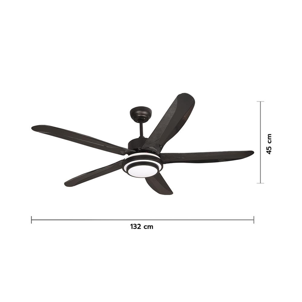 พัดลมโคมไฟ LED CARINI CN552-BK 52 นิ้ว 15 วัตต์ DAYLIGHT/COOLWHITE/WARMWHITE