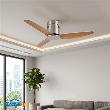 พัดลมไม่มีโคมไฟ CARINI CN-43F 46 นิ้ว สีน้ำตาล/เงิน_2