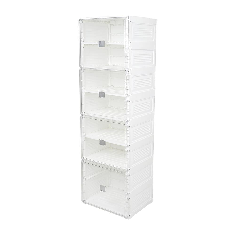 กล่องรองเท้า 7 ช่อง STACKO CLAIRE 40x34x132 ซม. สีขาว/ใส_1