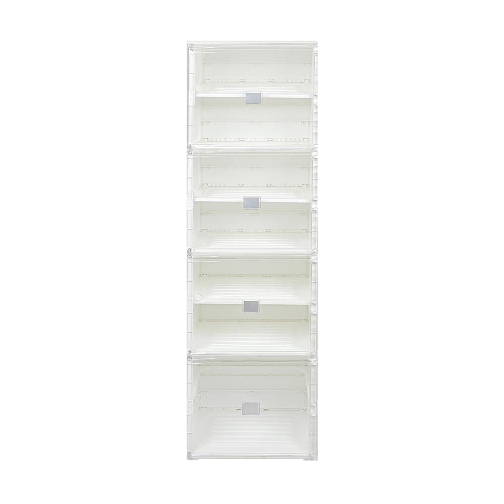 กล่องรองเท้า 7 ช่อง STACKO CLAIRE 40x34x132 ซม. สีขาว/ใส