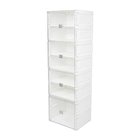 กล่องรองเท้า 7 ช่อง STACKO CLAIRE 40x34x132 ซม. สีขาว/ใส_0