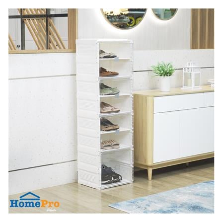 กล่องรองเท้า 7 ช่อง STACKO CLAIRE 40x34x132 ซม. สีขาว/ใส_5