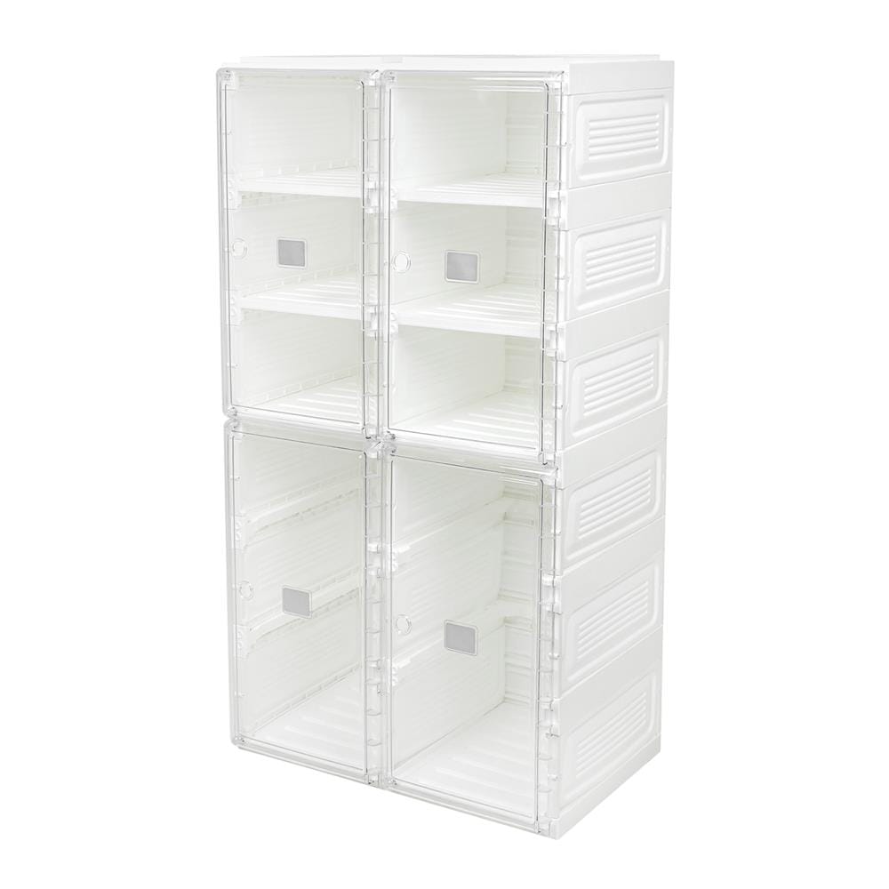 กล่องรองเท้า 8 ช่อง STACKO CLAIRE 53x34x100 ซม. สีขาว/ใส