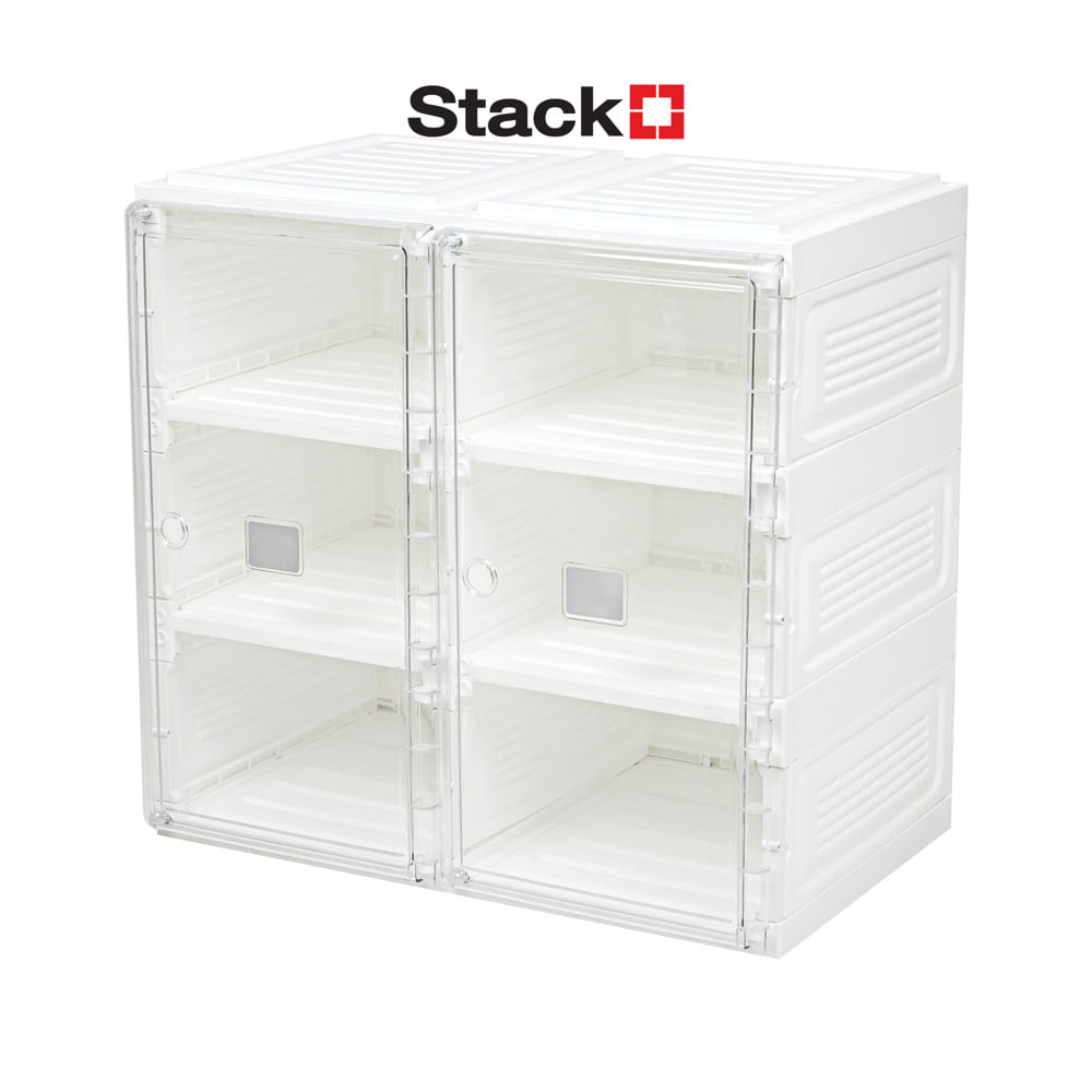 กล่องรองเท้า 6 ช่อง STACKO CLAIRE 53x34x51 ซม. สีขาว/ใส