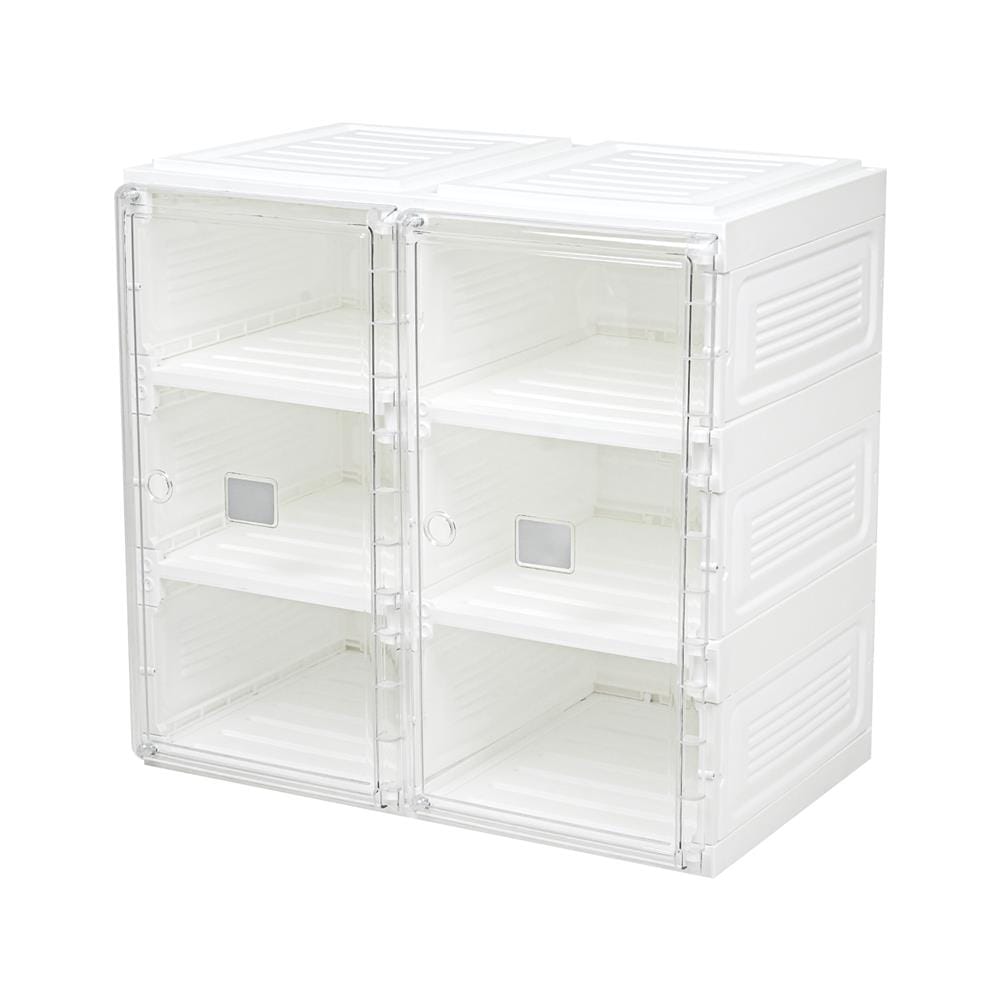 กล่องรองเท้า 6 ช่อง STACKO CLAIRE 53x34x51 ซม. สีขาว/ใส