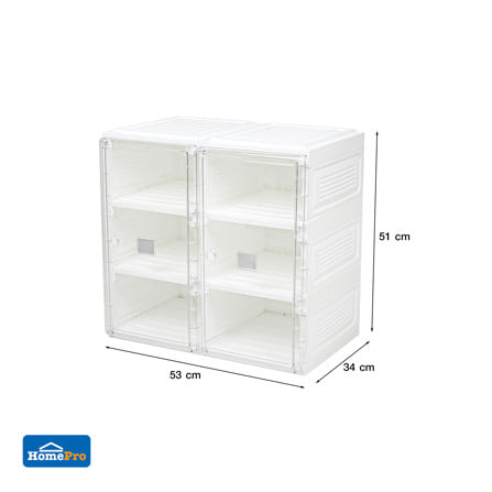 กล่องรองเท้า 6 ช่อง STACKO CLAIRE 53x34x51 ซม. สีขาว/ใส_8