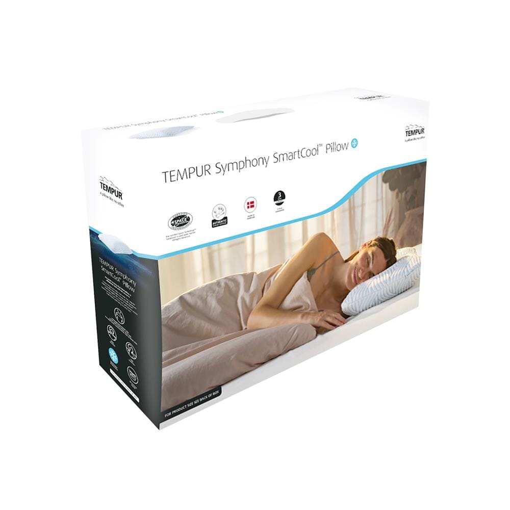 หมอนสุขภาพ เมมโมรี่โฟม TEMPUR SYMPHONY WITH SMARTCOOL TECHNOLOGY ไซซ์ L 63x43x14 ซม. สีขาว