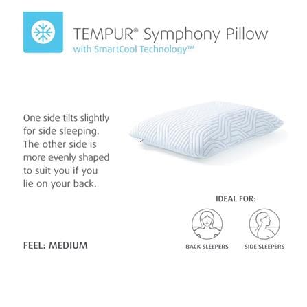 หมอนสุขภาพ เมมโมรี่โฟม TEMPUR SYMPHONY WITH SMARTCOOL TECHNOLOGY ไซซ์ M 63x43x12.5 ซม. สีขาว_4
