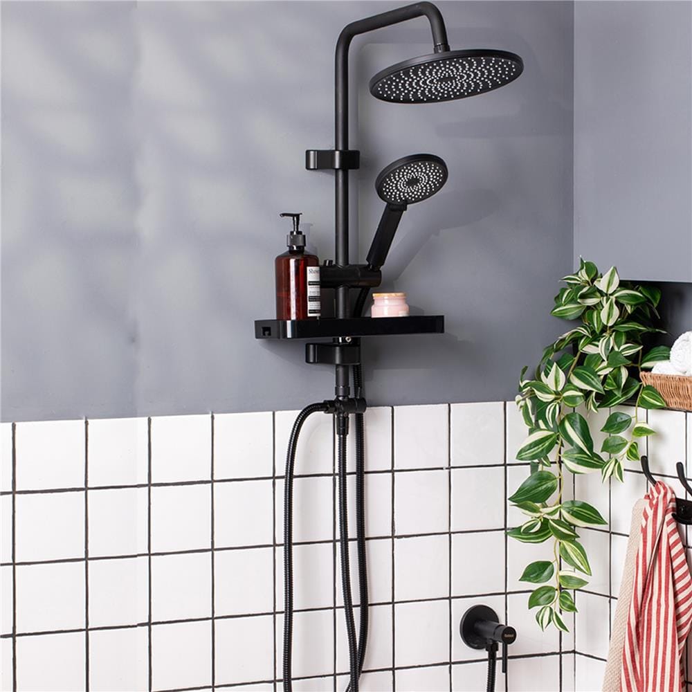 ฝักบัว RAIN SHOWER น้ำอุ่น RASLAND RA BLACK-BLACK สีดำ