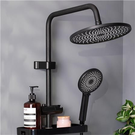 ฝักบัว RAIN SHOWER น้ำอุ่น RASLAND RA BLACK-BLACK สีดำ_2