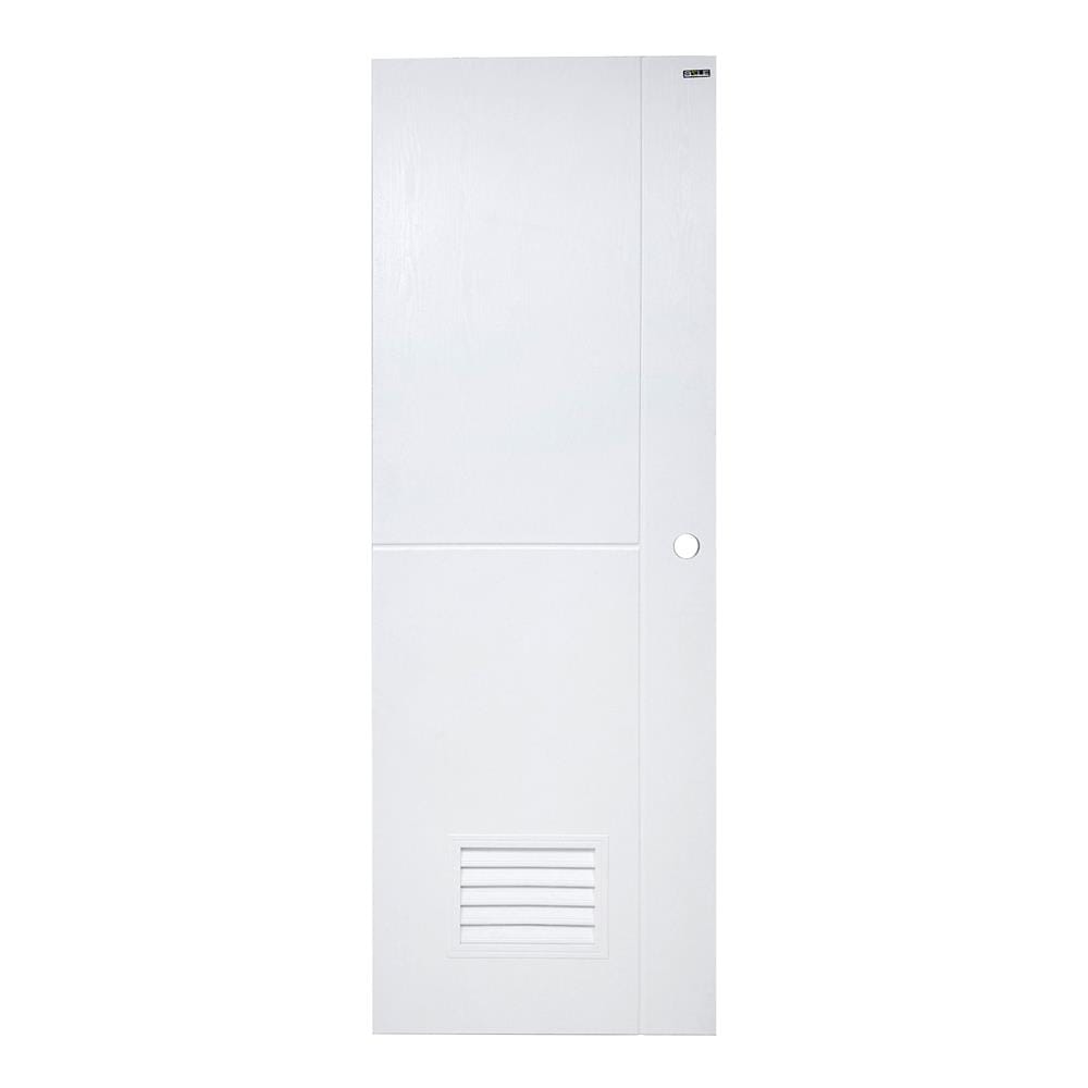 ประตูห้องน้ำ UPVC AZLE PSW22 เกล็ดล่าง 70X200 ซม. สีขาว เจาะลูกบิด