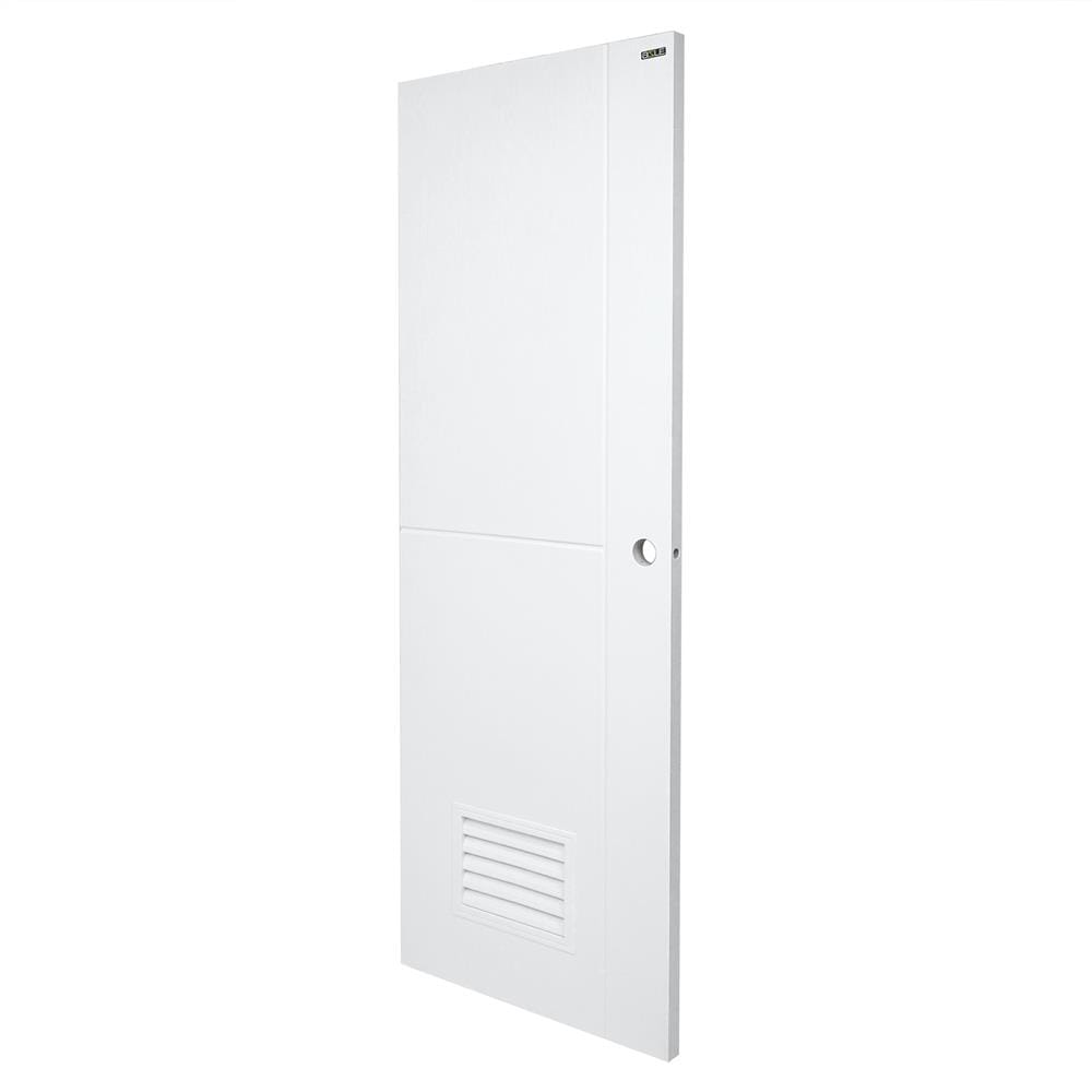 ประตูห้องน้ำ UPVC AZLE PSW22 เกล็ดล่าง 70X200 ซม. สีขาว เจาะลูกบิด