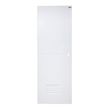 ประตูห้องน้ำ UPVC AZLE PSW22 เกล็ดล่าง 70X200 ซม. สีขาว เจาะลูกบิด