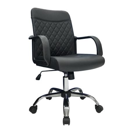 เก้าอี้สำนักงาน SURE DIAMOND PL-1232L PVC สีดำ_3