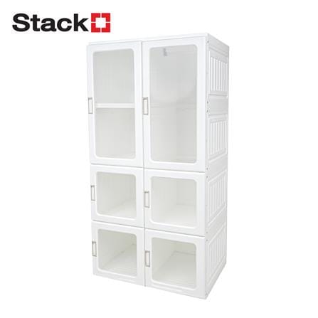 ตู้เสื้อผ้าพับเก็บได้ 4 ชั้น STACKO CLAIRE 69x50x136 ซม. สีขาว_0