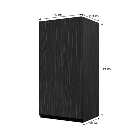 ตู้แขวนเดี่ยวบานเรียบ JUPITER SILKY OAK 40x80 ซม. สีดำ_4