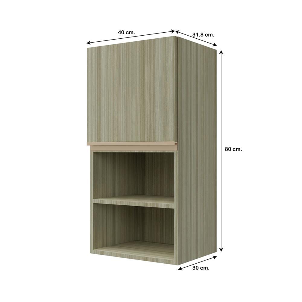 ตู้แขวนเดี่ยวบานเรียบพร้อมชั้น JUPITER SILKY TEAK 40x80 ซม. สีน้ำตาล