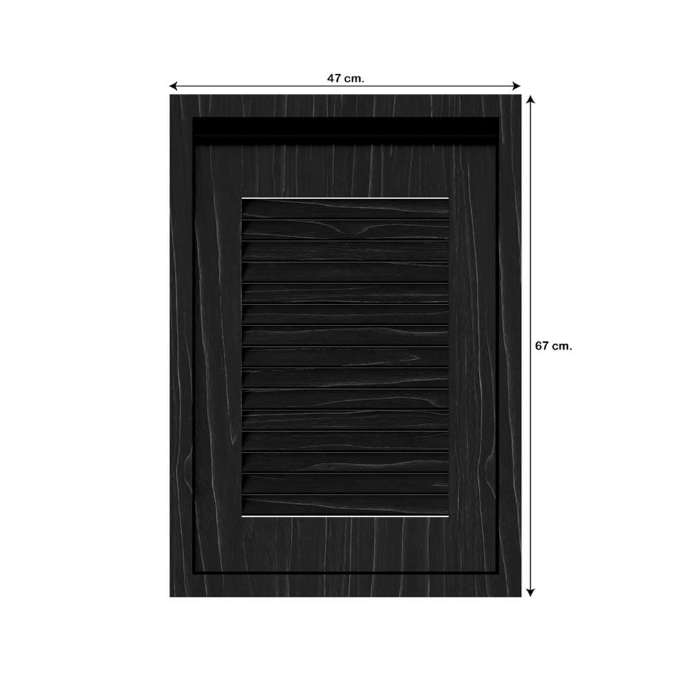 บานซิงค์เดี่ยวเกล็ดเต็ม JUPITER SILKY OAK 47x67 ซม. สีดำ