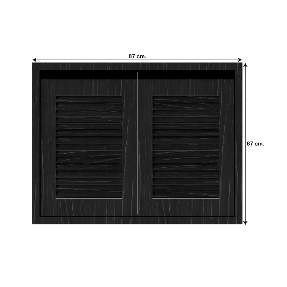 บานซิงค์คู่เกล็ดเต็ม JUPITER SILKY OAK 87x67 ซม. สีดำ