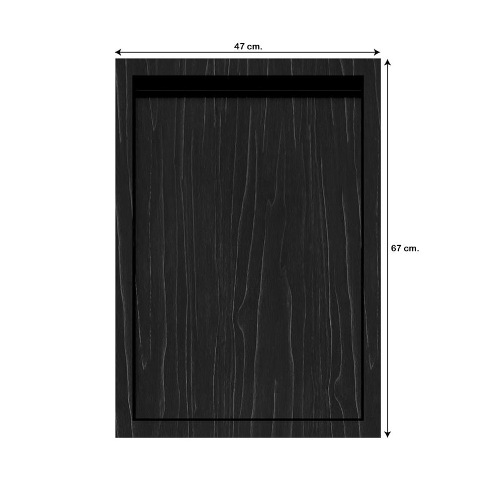 บานซิงค์เดี่ยวเรียบ JUPITER SILKY OAK 47x67 ซม. สีดำ