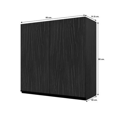 ตู้แขวนคู่ JUPITER SILKY OAK 80x80 ซม. สีดำ_5