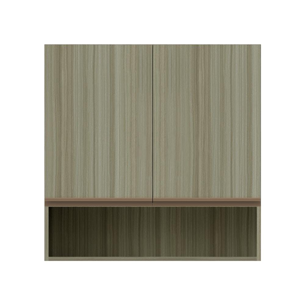 ตู้แขวนคู่บานทึบพร้อมชั้นโล่ง JUPITER SILKY TEAK 80x80 ซม. สีน้ำตาล