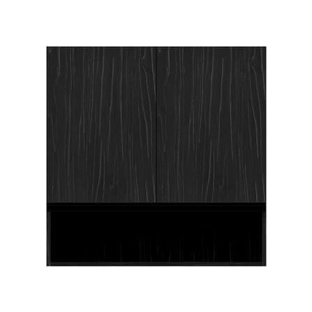 ตู้แขวนคู่บานทึบพร้อมชั้นโล่ง JUPITER SILKY OAK 80x80 ซม. สีดำ