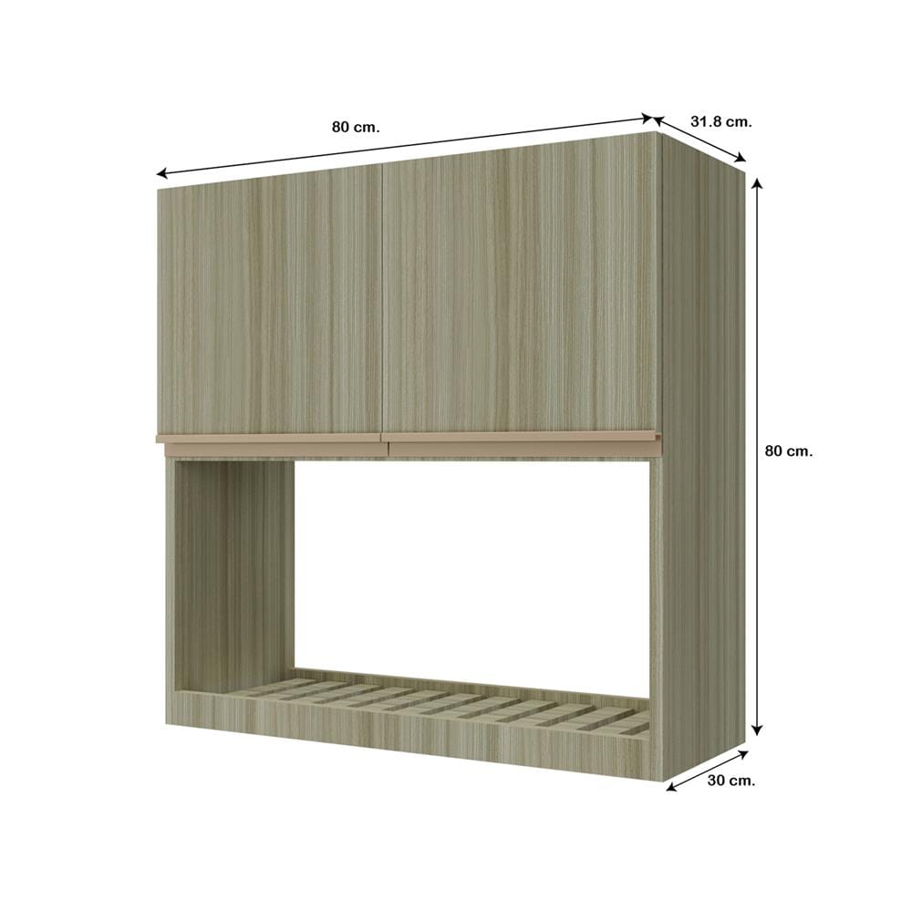 ตู้แขวนคู่พร้อมที่คว่ำจาน JUPITER SILKY TEAK 80x80 ซม. สีน้ำตาล