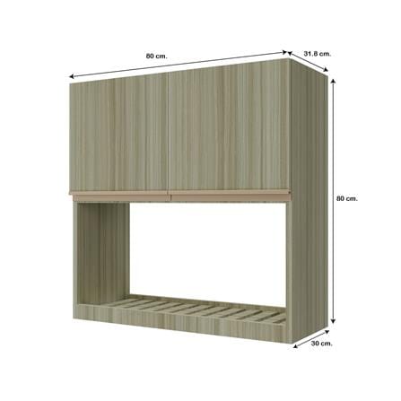 ตู้แขวนคู่พร้อมที่คว่ำจาน JUPITER SILKY TEAK 80x80 ซม. สีน้ำตาล_4