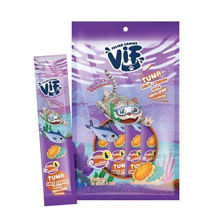 ขนมแมวเลีย FELINA CANINO VIF ซอฟท์ครีมทูน่ารสหอยเป๋าฮื้อ 15 ก. (แพ็ก 5 ชิ้น)_0