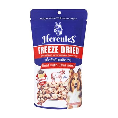 ขนมสุนัข HERCULES FREEZE DRIED BEEF CHIA SEED 40 ก._0