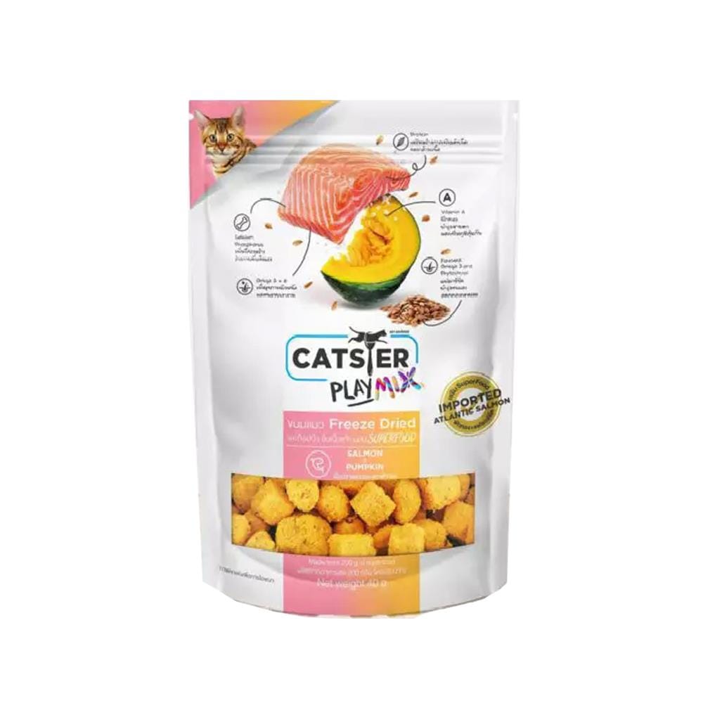 ขนมแมว CATSTER PLAY MIX SALMON AND PUMPKIN 40 ก.