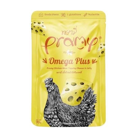 อาหารเปียกแมว PRAMY OMEGA PLUS เนื้อไก่หน้าชีสในเจลลี่ 70 ก._0