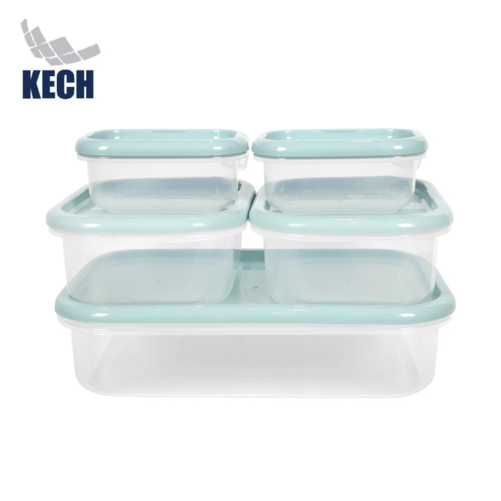 ชุดกล่องอาหาร 10 ชิ้น พร้อมฝา KECH NO.9045 สีเขียว