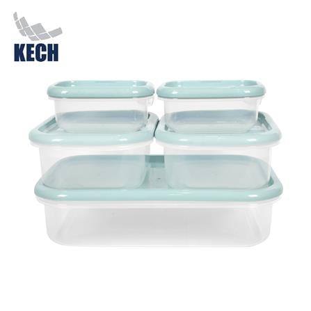 ชุดกล่องอาหาร 10 ชิ้น พร้อมฝา KECH NO.9045 สีเขียว_0
