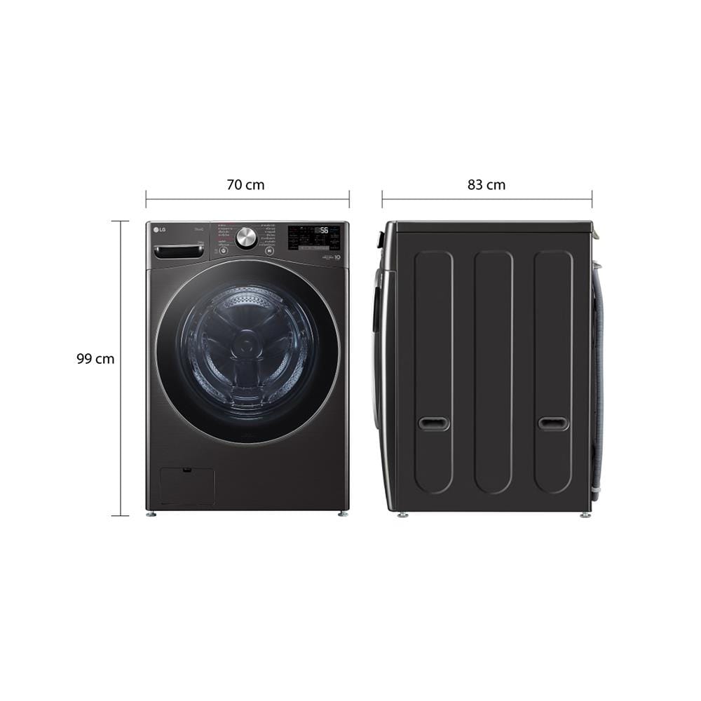 เครื่องซักผ้าฝาหน้า LG F2725SVRB 24 กก. 1000RPM อินเวอร์เตอร์ สีดำ