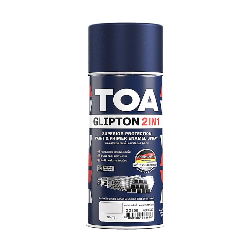 สีสเปรย์ TOA GLIPTON 2IN1 GG100 400 ซีซี สีขาว